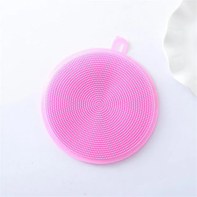 Multifunction Silicone Dish Bowl Cleaning Brush Silicone Scouring Pad