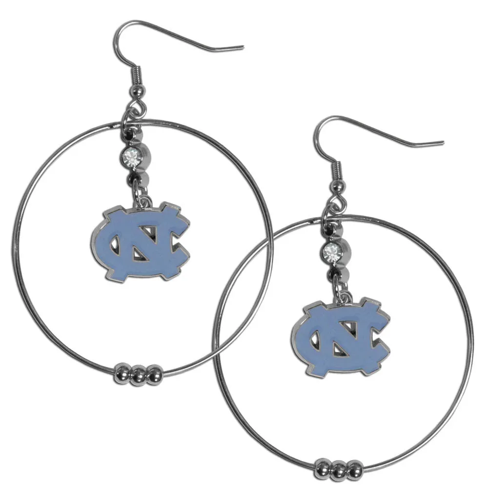 N. Carolina Tar Heels 2 Inch Hoop Earrings