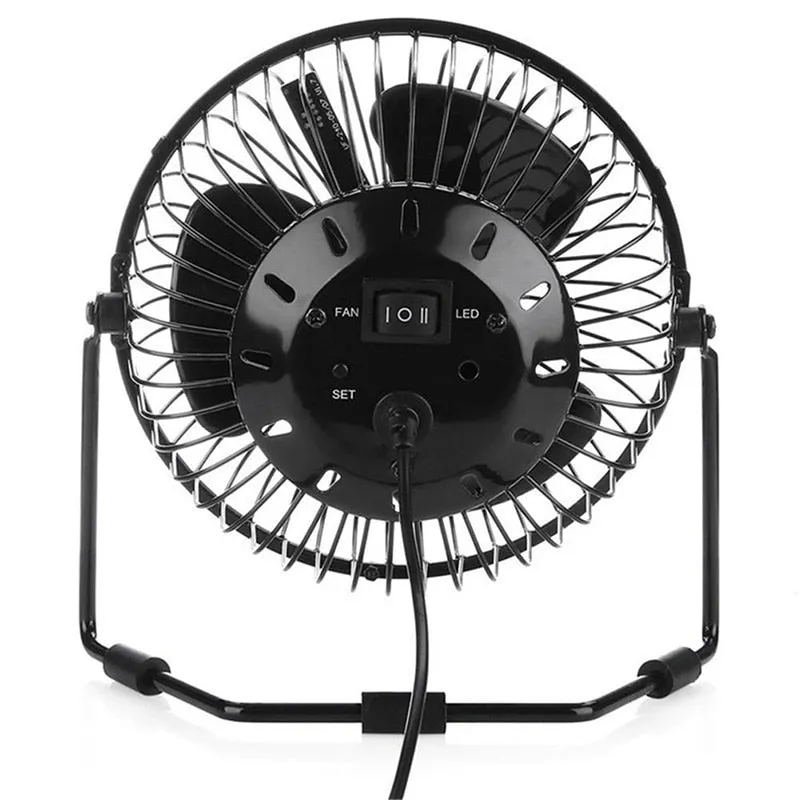 New Hot Selling USB LED Clock Mini Fan With Real Time Temperature Display Desktop 360 Cooling Fans For Home Office Summer