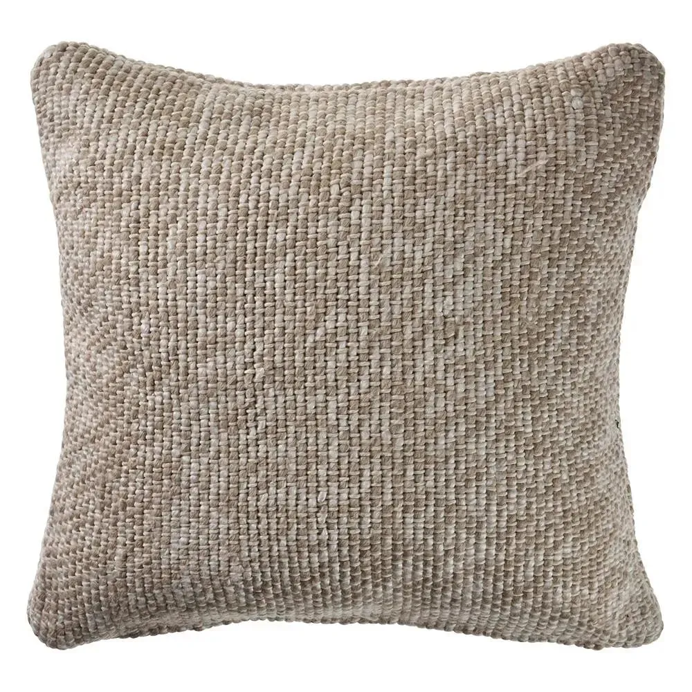 Oatmeal and Ivory Linen Woven  LR07516 Throw Pillow