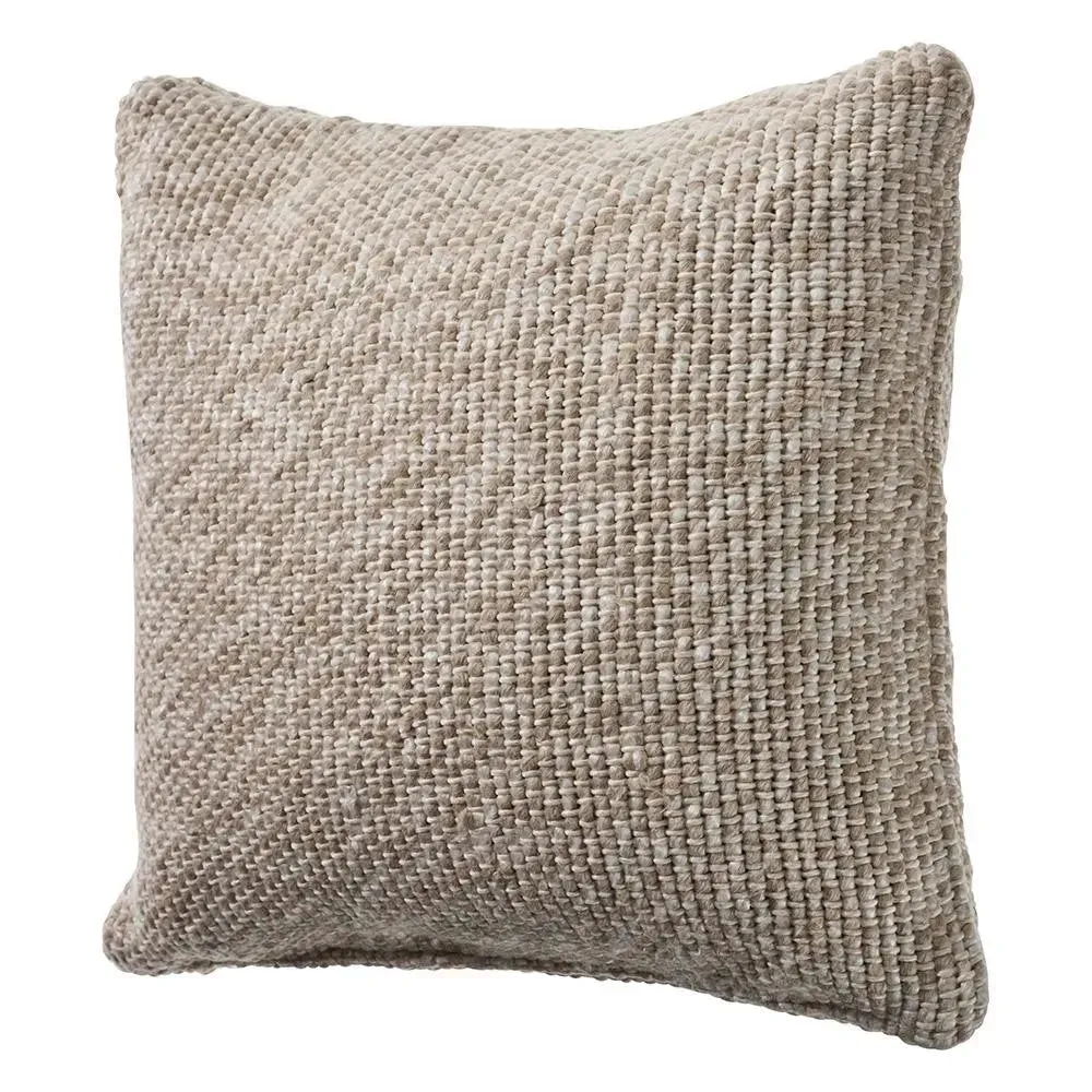 Oatmeal and Ivory Linen Woven  LR07516 Throw Pillow