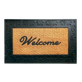 OnlyMat Elegant Black Colour Coir and Rubber Welcome Entrance Doormat