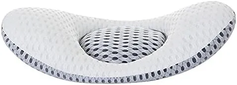 Ontrip Oval Shape Lumbar Support Pillow for Sleeping, Pregnancy Pillow, 3D Air Mesh Back Pillow for Bed, Adjustable Height Lumbar Pillow for Lower Back Pain Relief