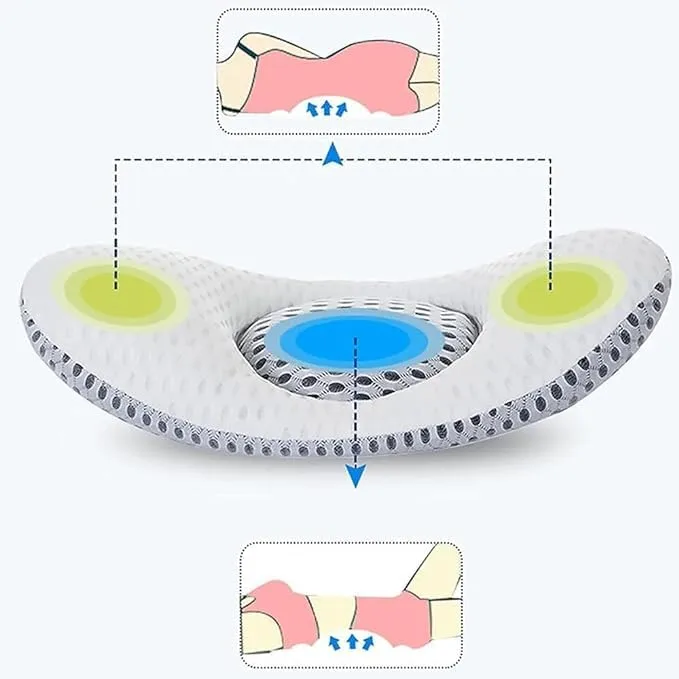 Ontrip Oval Shape Lumbar Support Pillow for Sleeping, Pregnancy Pillow, 3D Air Mesh Back Pillow for Bed, Adjustable Height Lumbar Pillow for Lower Back Pain Relief