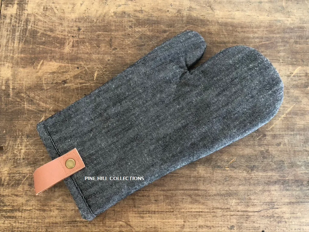 Oven Mitt - Black Denim