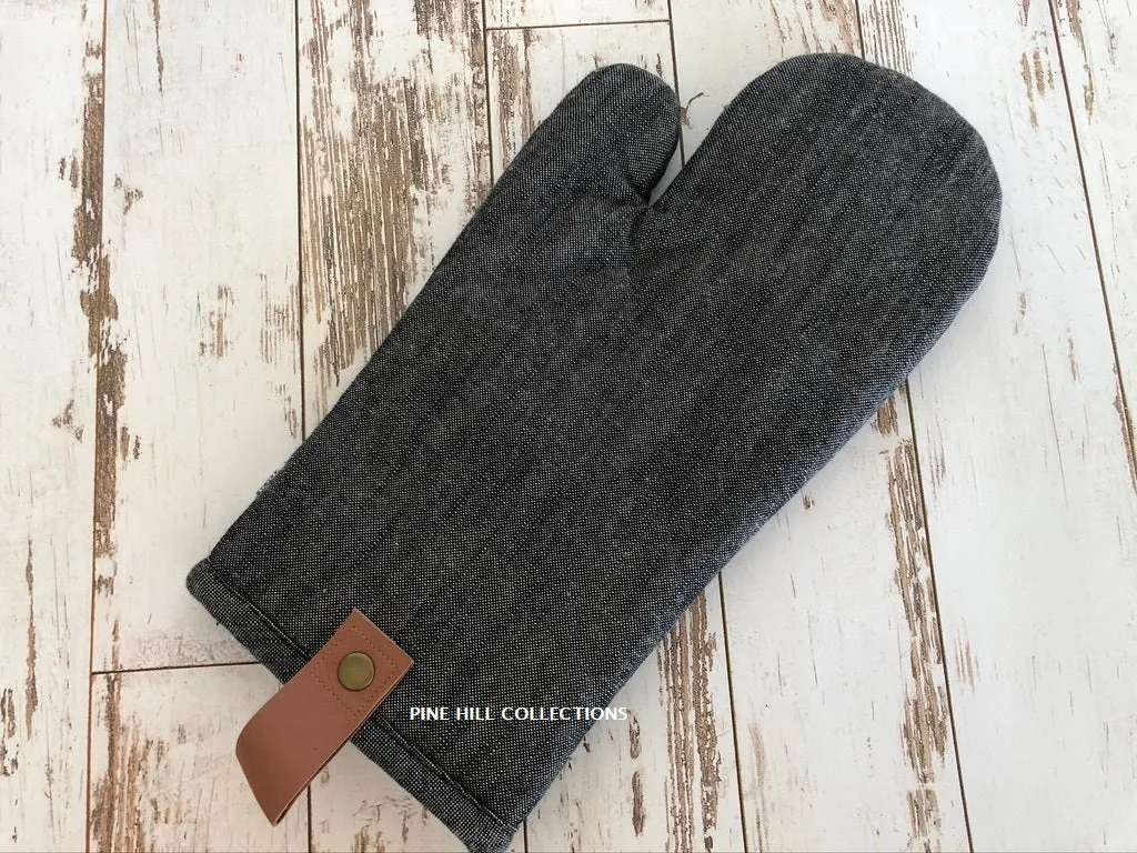 Oven Mitt - Black Denim