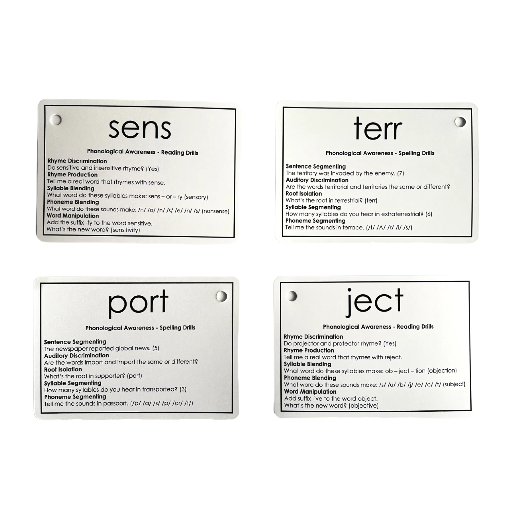 PA Drill Cards - Morphemes