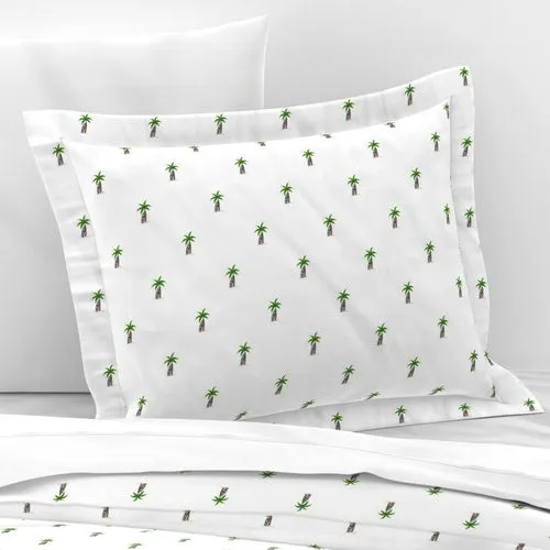 Palm Trees with Blue Surfboards Standard Pillow Sham