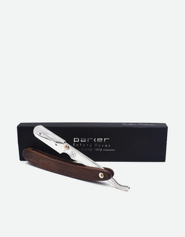 Parker - SRDW Straight Razor, Clip Type, Dark Sheeshan Wood Handle