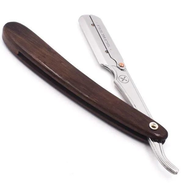 Parker - SRDW Straight Razor, Clip Type, Dark Sheeshan Wood Handle