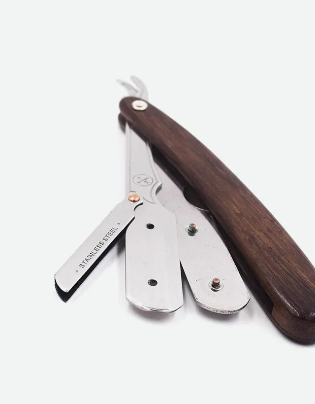 Parker - SRDW Straight Razor, Clip Type, Dark Sheeshan Wood Handle