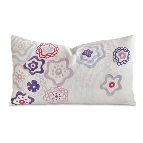 Pastel Retro Floral Lumbar Pillow Cover 13x22