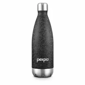 Pexpo Stainless Steel 24 Hrs Hot and Cold Vacuum Insulated ISI Certified Flask, 500ml, Black, Set of 1, Electro | Double Wall Flask | BPA Free | Office | School | Home | Kitchen | Travel | Hiking