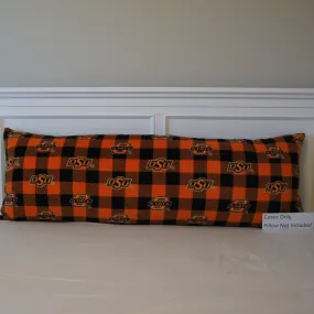 Pillows - Body Pillow Cover - College - NCAA - Oklahoma State University-OSU - Cowboys - Buffalo Check