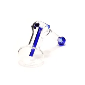 PIPE - GLASS HAMMER PIPE BLUE TIP STEM AND SHOT HOLE 10cm x 16cm