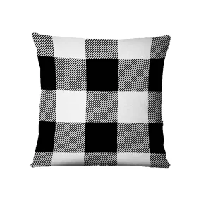 Plaid Throw Pillow, Black