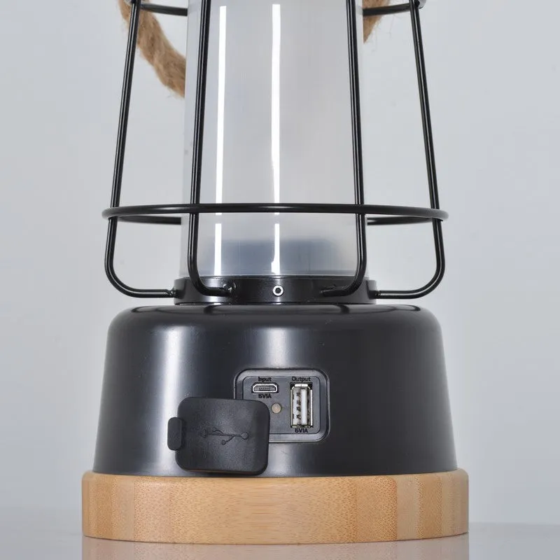 Portable Hemp Rope Rechargable Garden Lantern by WildLand