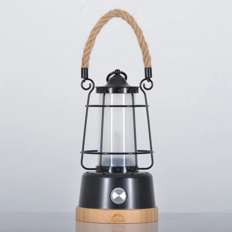 Portable Hemp Rope Rechargable Garden Lantern by WildLand