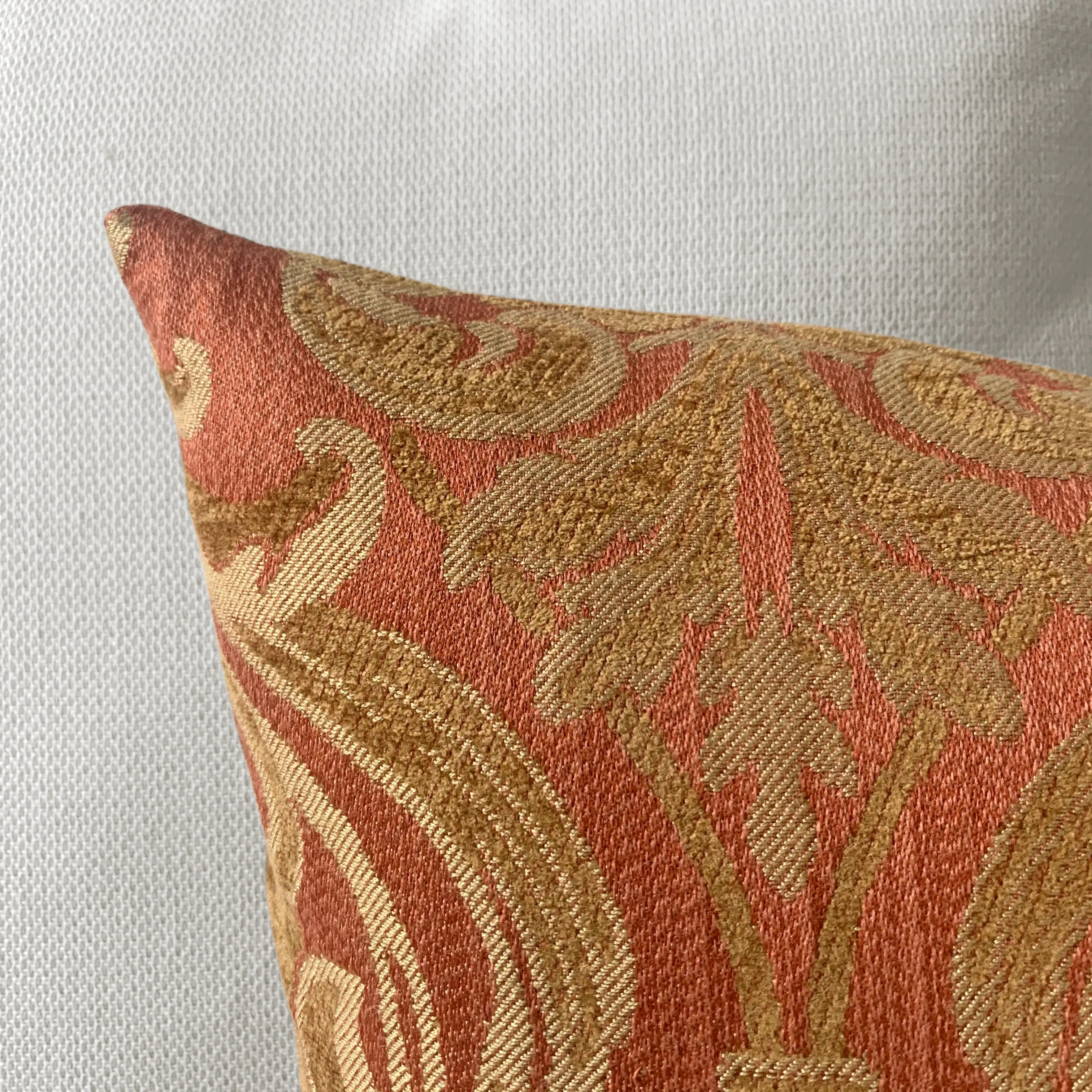 Regal Orange Damask Lumbar Pillow Cover 15x26