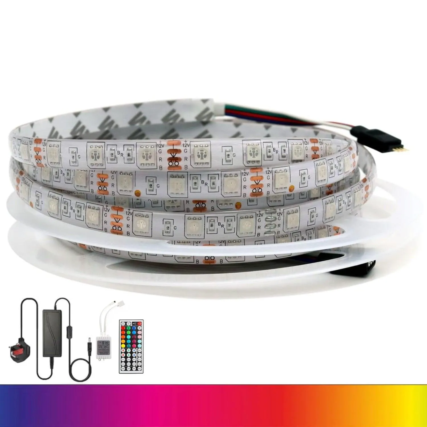 RGB LED Strip 12V IP65 Waterproof 60LED/m 5 metre Kit