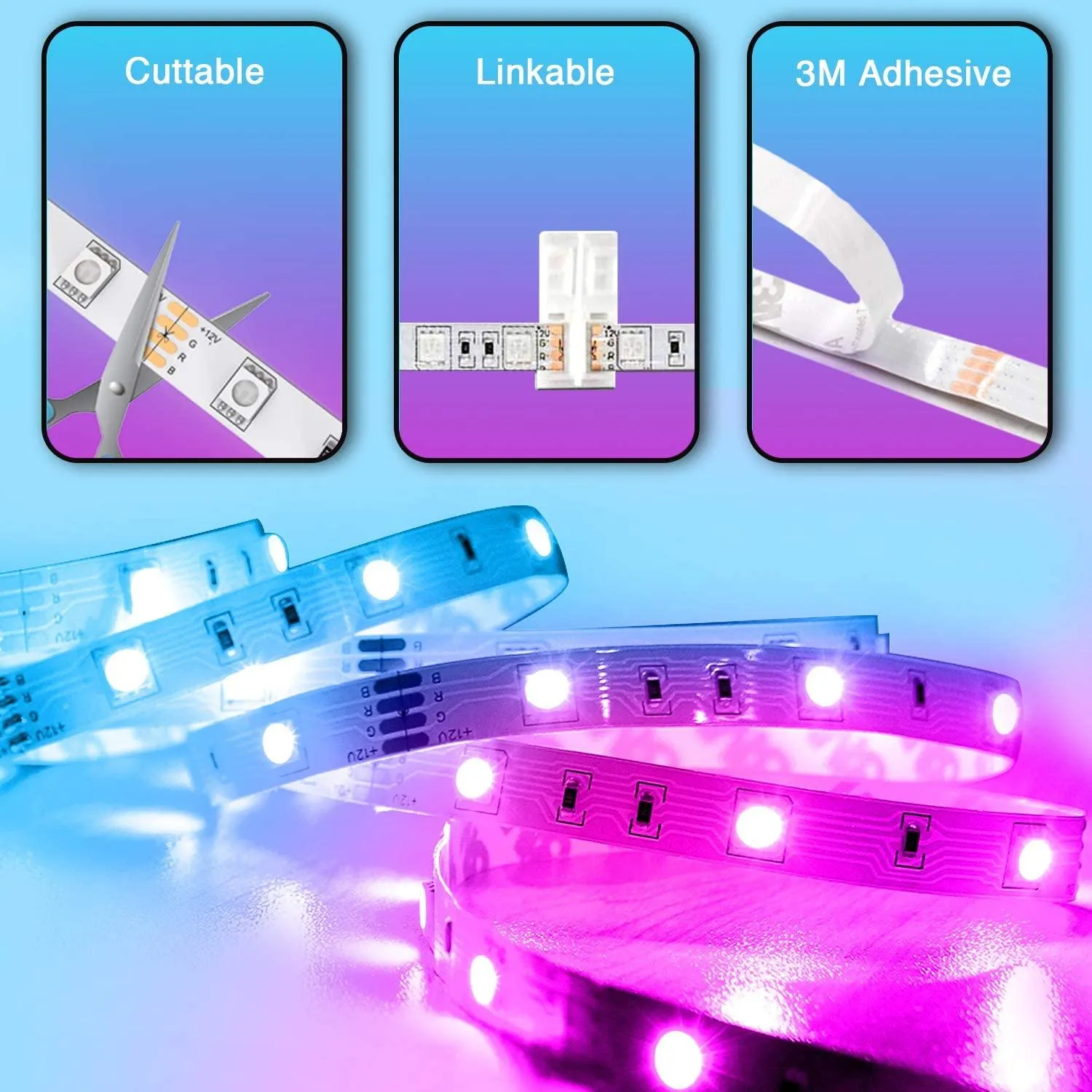 RGB LED Strip 12V IP65 Waterproof 60LED/m 5 metre Kit