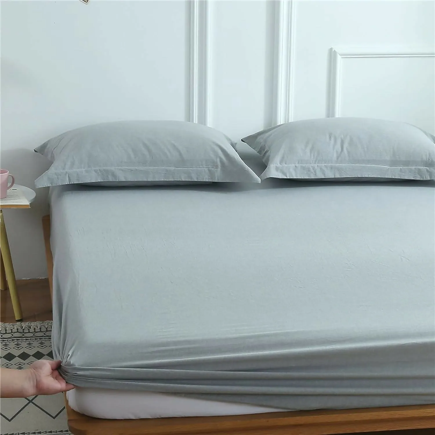 Rich Cotton Fitted Sheet-L/Grey