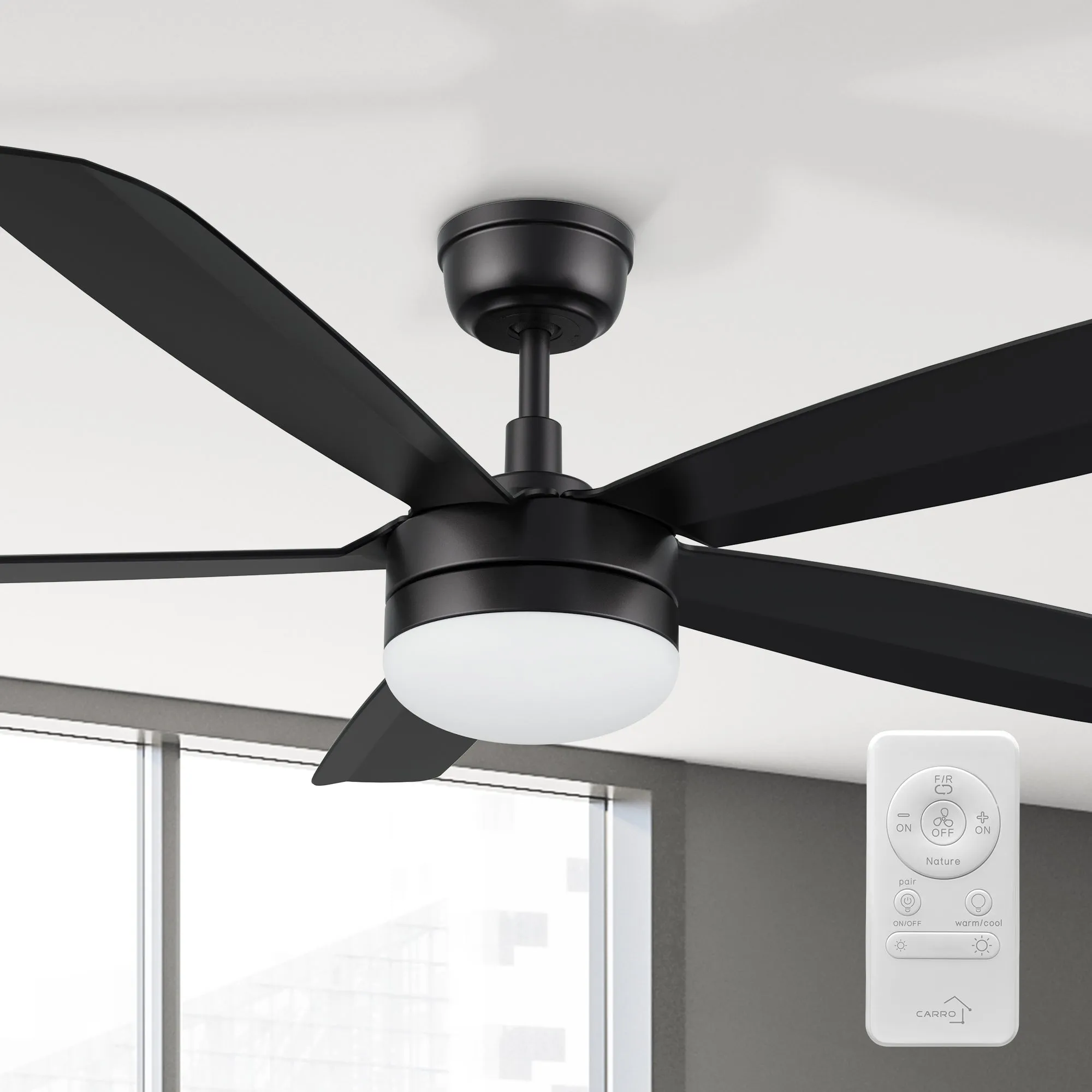 Rivers Modern Ceiling Fan with LED Light and Remote 52 inch