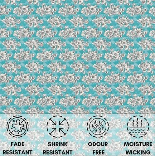 RVS DECOR Home Double Bedsheet for Double Bed Cotton | Double Bed Sheet Double Bed Cotton | Cotton Bedsheets for Double Bed | Cotton Bed Sheets for Double Bed (90x90 Inch, Aquamarine and White) -GL_1