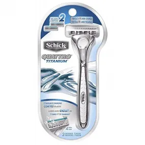 SCHICK QUATTRO 4 TITANIUM COATED BLADES 4 BLADES