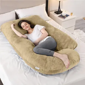 Serenity Velvet Pregnancy Pillow G-Shape Full Body Pillow  With Removable Cover