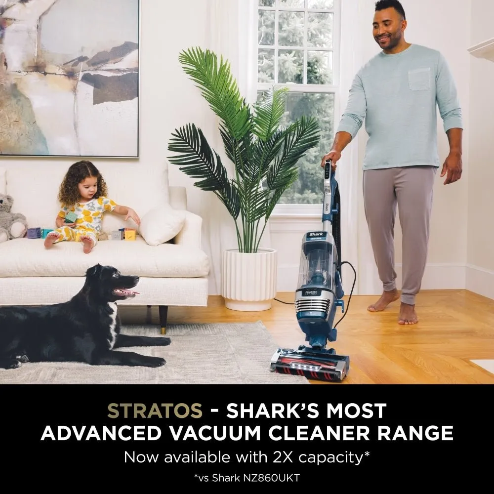 Shark Stratos AZ3000UKT XL Anti Hair Wrap Plus Anti-Odour Upright Vacuum Cleaner, Navy Blue