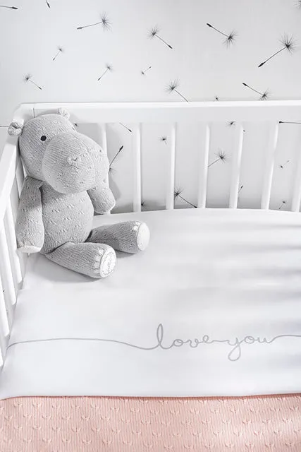 Sheet Cradle 75x100cm Love you - Grey