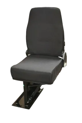 Single Mid Back BV Foldaway Bus Seat in Black Cordura Cloth - Curb Side