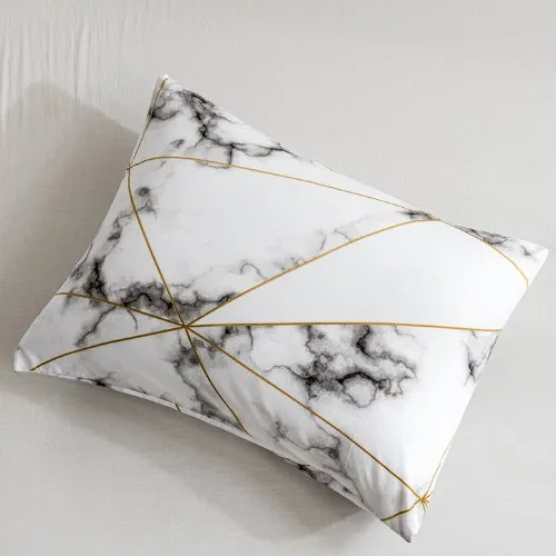 Single size 4 pieces Bedding Set without filler, Geometric Marble Design