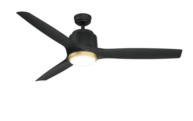 Sora Outdoor 56 Inch Matte Black and Gold Ceiling Fan