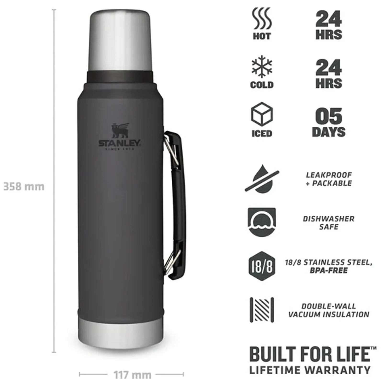 Stanley 1L Classic Legendary Thermal Cold Water Bottle