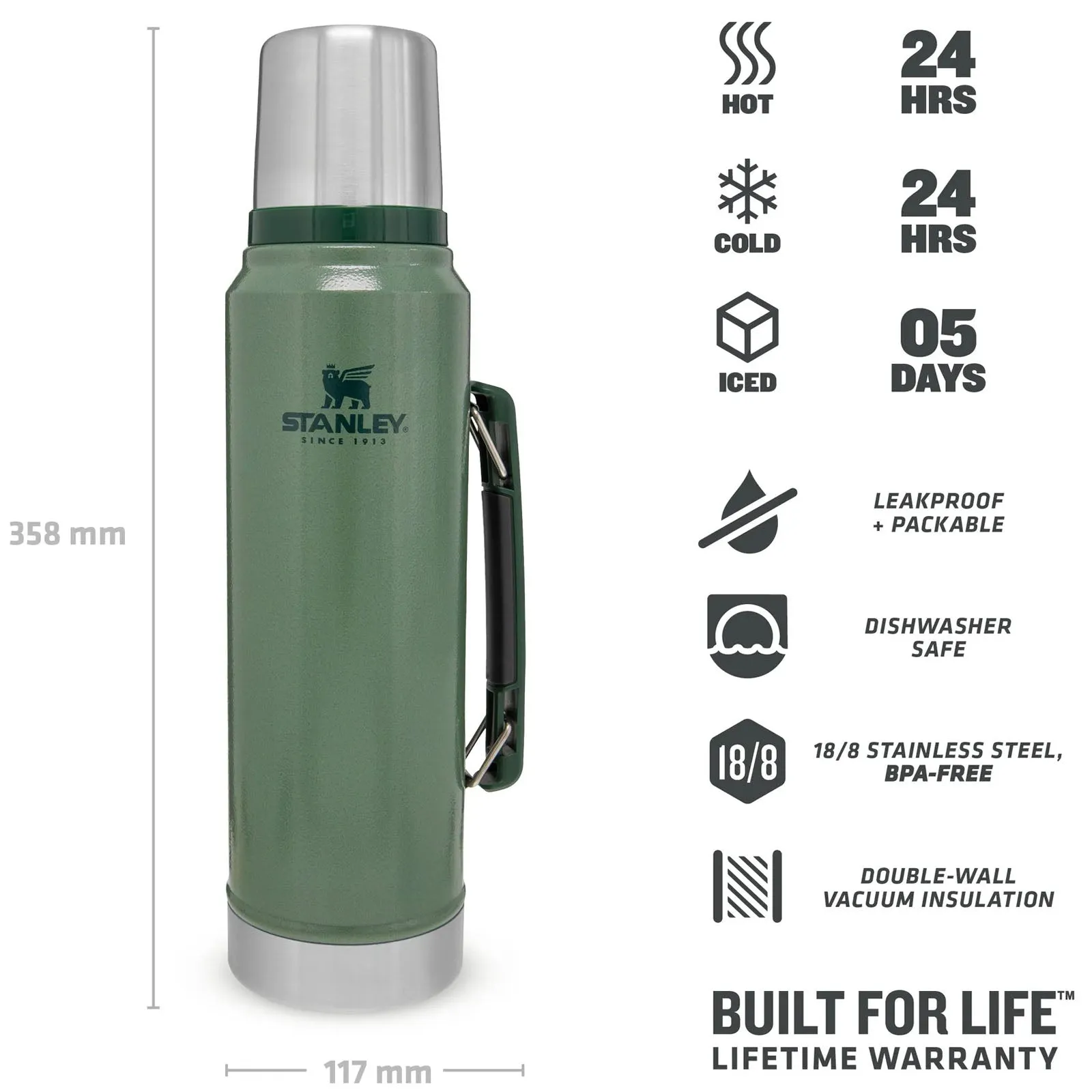 Stanley 1L Classic Legendary Thermal Cold Water Bottle