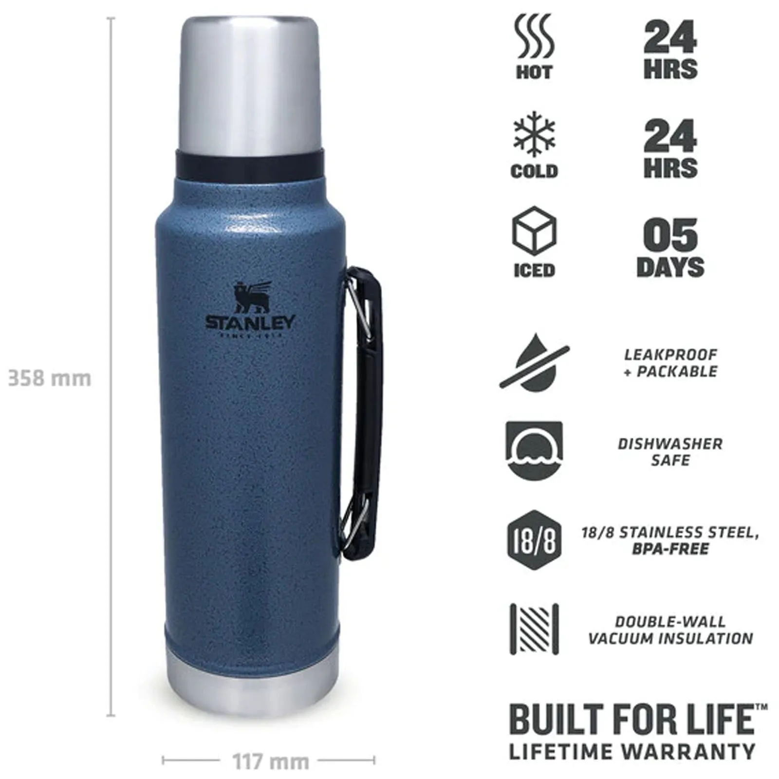 Stanley 1L Classic Legendary Thermal Cold Water Bottle