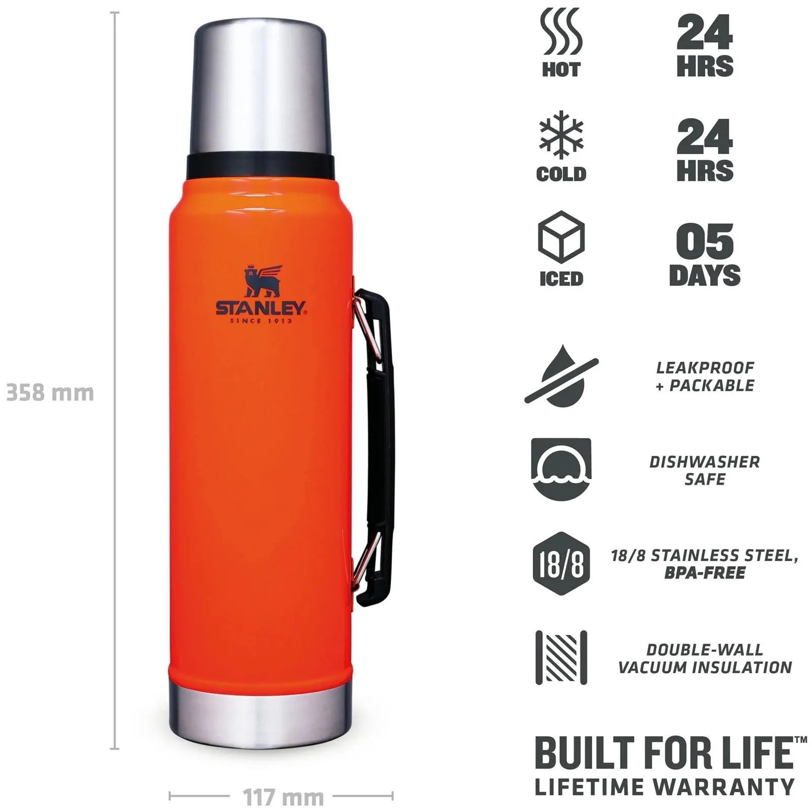 Stanley 1L Classic Legendary Thermal Cold Water Bottle