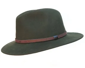 Stanton 'Laurence' Italian Made Foldable Wool Felt Fedora in Olive