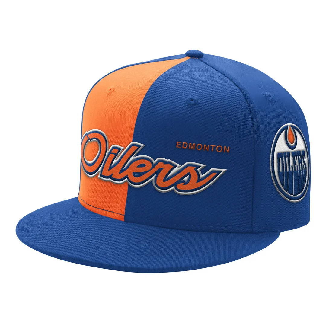 Starter Men's NHL Edmonton Oilers Flatbrim Snapback 1/2 Panel Cap