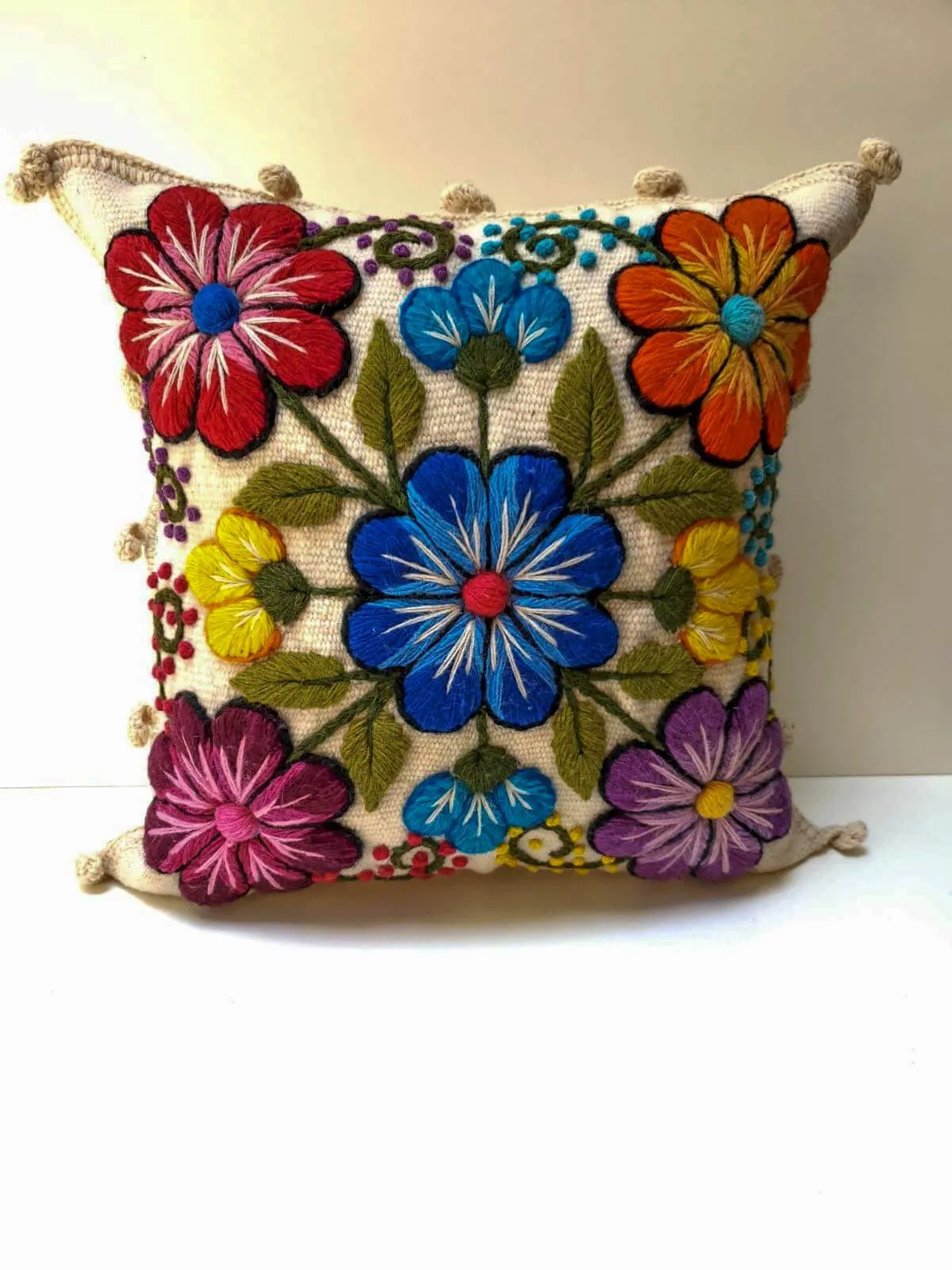 Summer Flowers Wool Pillow