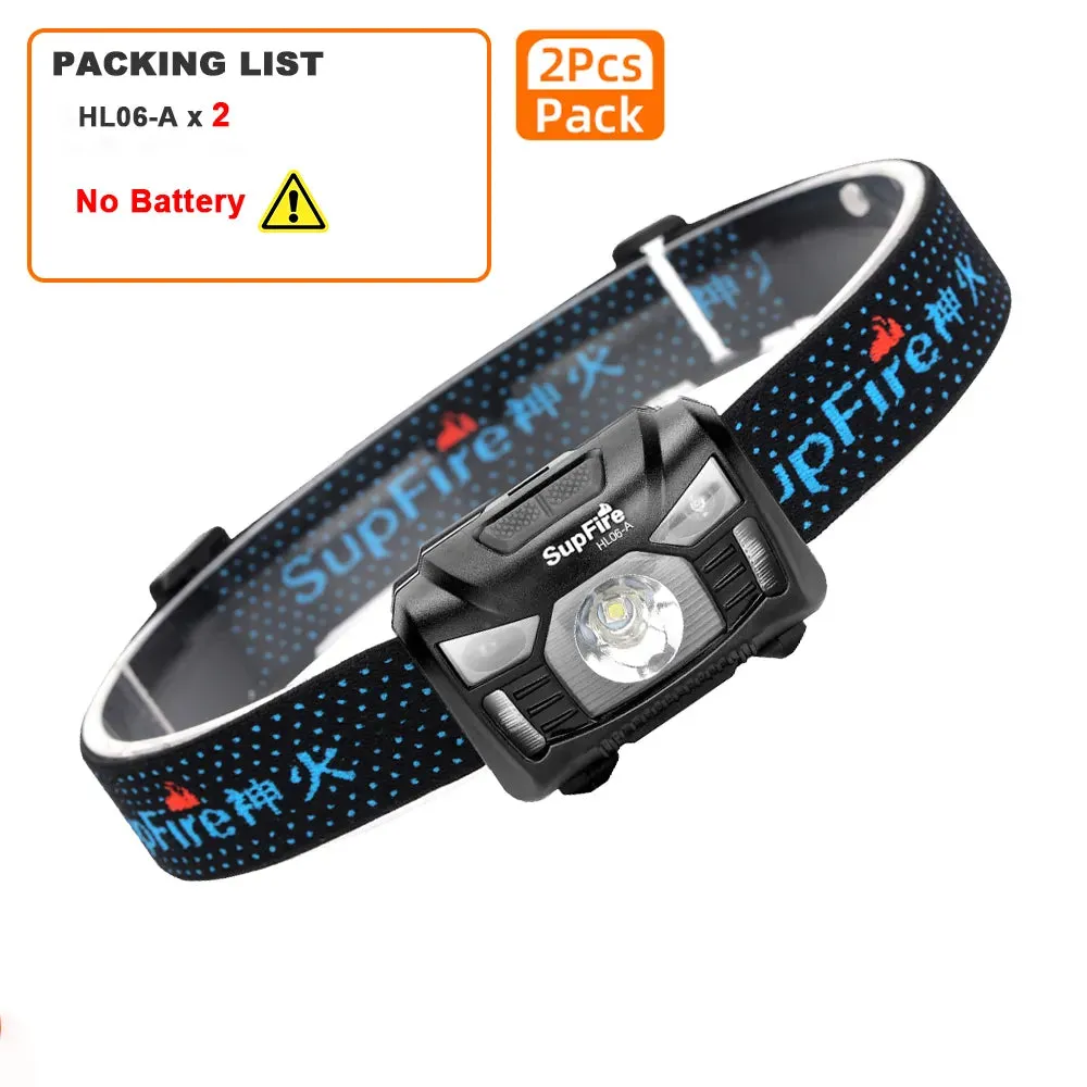 SuperFire HL06-A Mini LED Headlamp AAA Battery 500 Lumen 5 Modes Headlight Head Lamp with Motion Sensor Camping Fishing Lantern