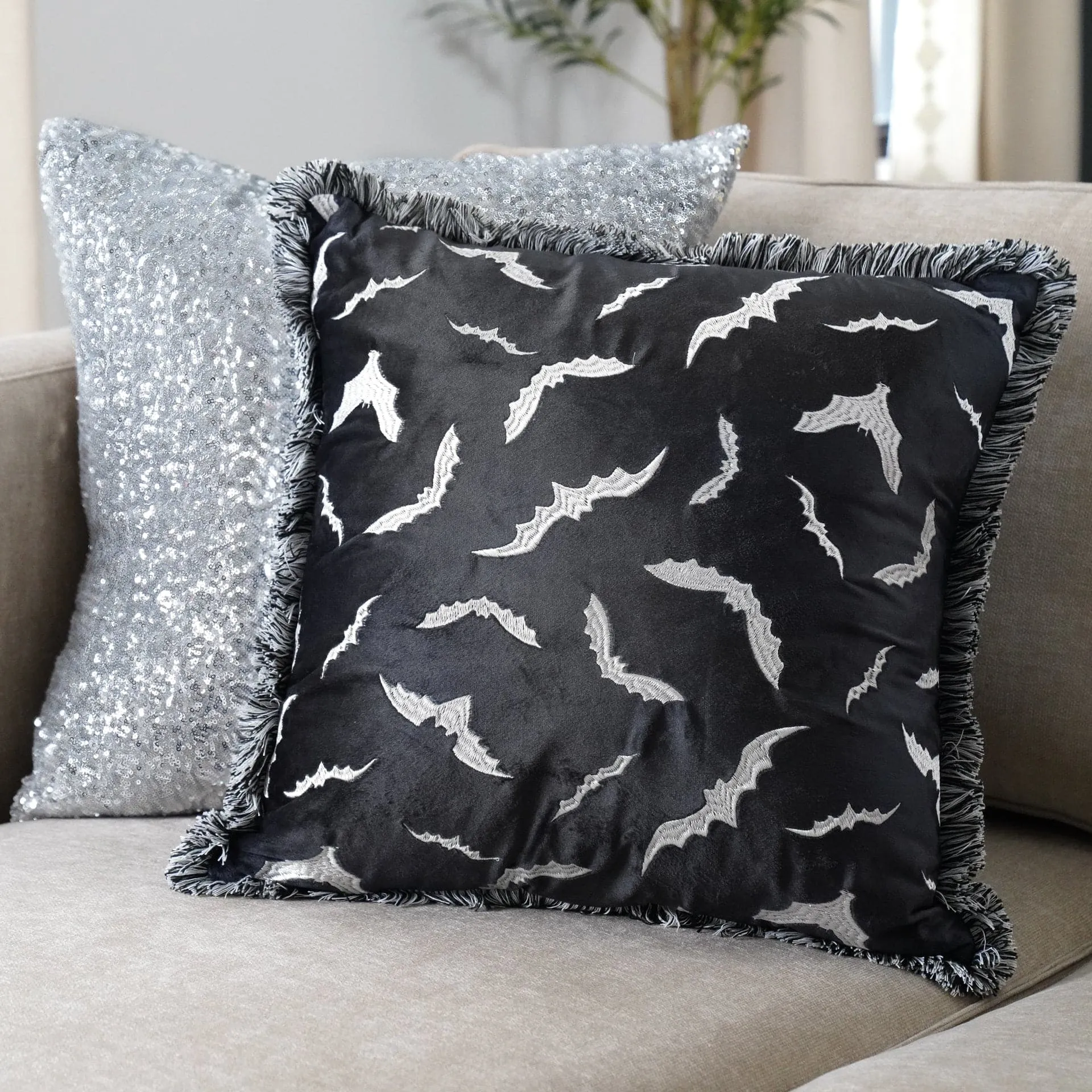 Swarm Of Bats Decorative Pillow