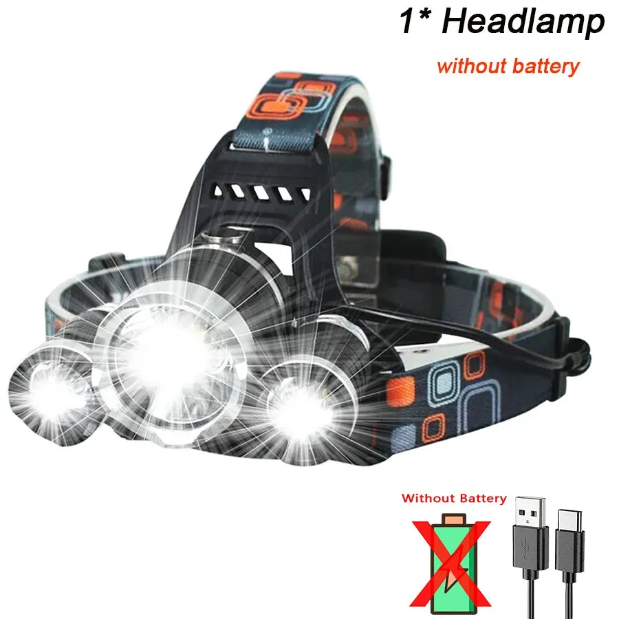 T6 Super Bright Headlamp USB Rechargeable Led Zoom Adjustable Headlamp Torch Fishing Hunting Camping Portable Flashlight Lantern