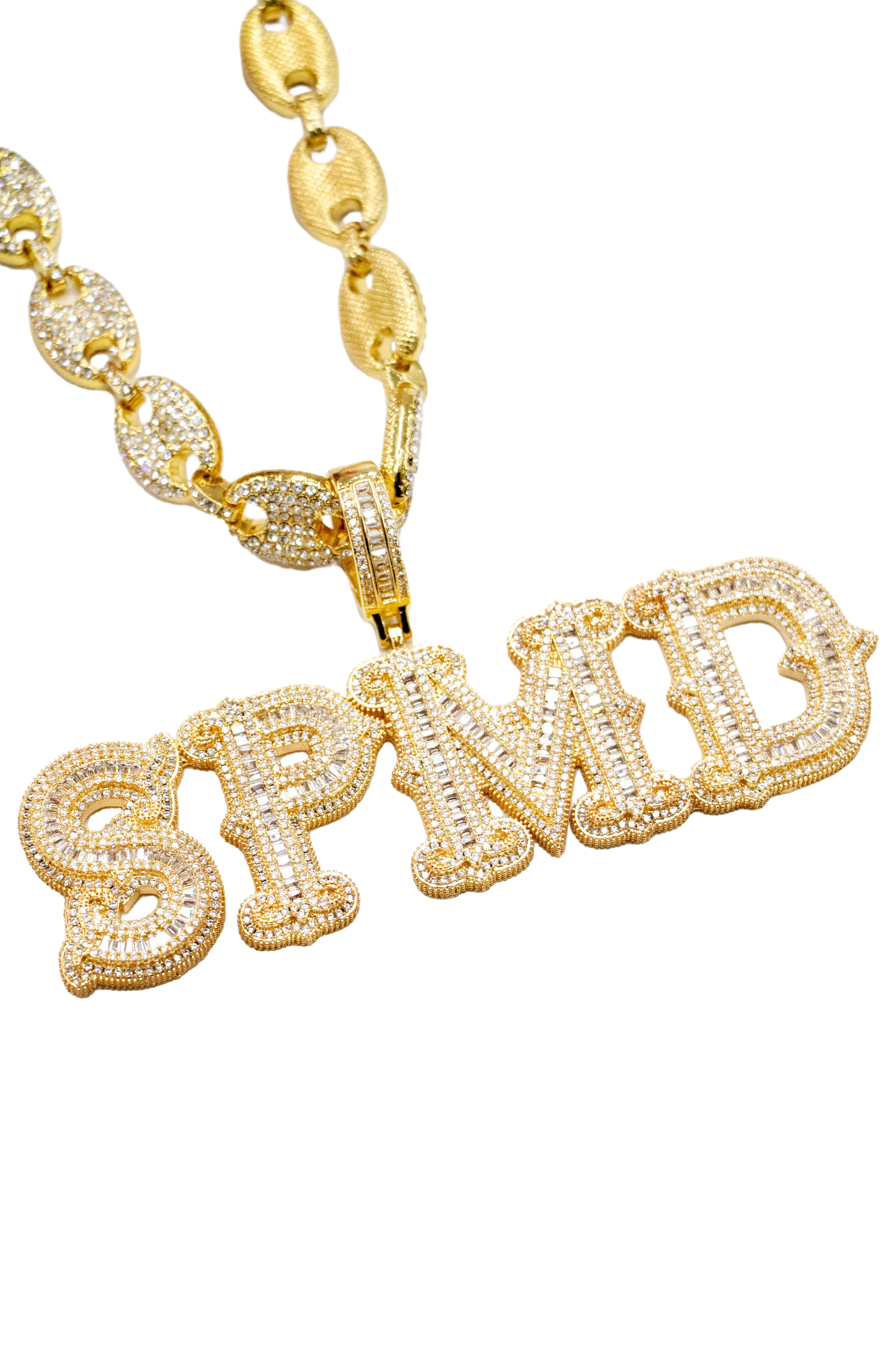 Thesupermade Hip-hop Diamond Letter Necklace - 2229