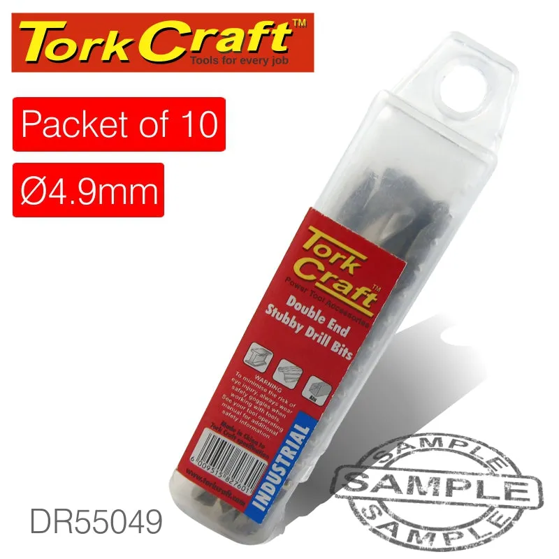 TORK CRAFT DOUBLE END STUBBY HSS 4.9MM PACKET OF 10 DR55049