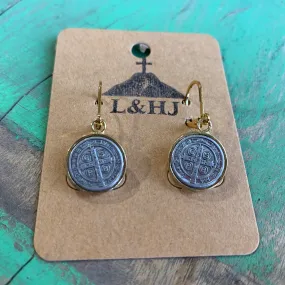 Two Toned St Benedict Earrings