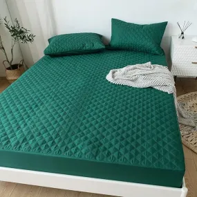 Ultrasonic Microfiber Waterproof Mattress Cover -  Green