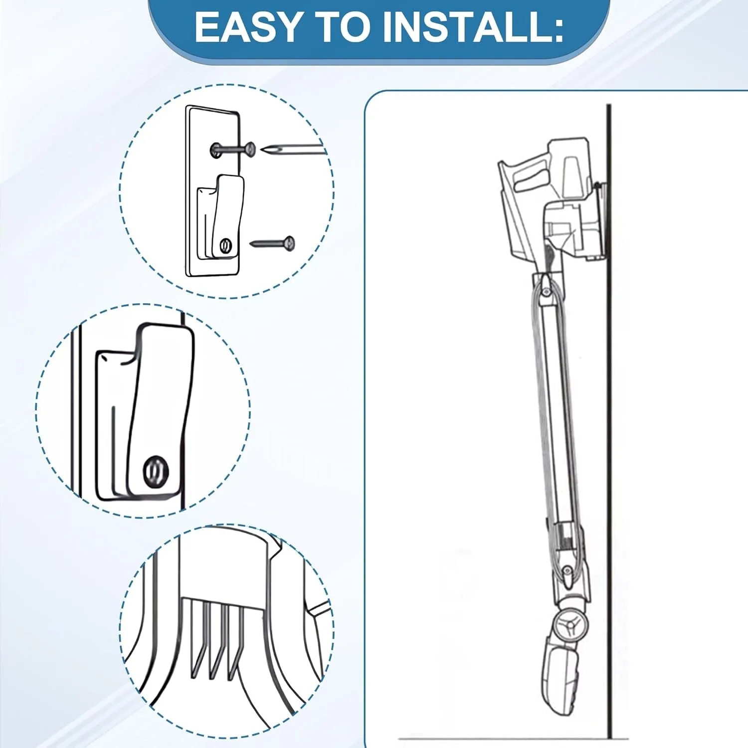 Vacuum Wall Mount Attachments for Shark Rocket Vacuum, 416FFJV300 Wall Mount Hanger Hook Replace Shark Vacuum HV300 HV302 HV320 HV322 HV380 UV422U V450 Etc